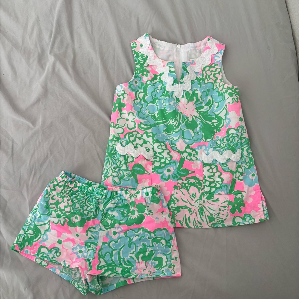 Lilly Pulitzer Kids Pajama Set - Pink, Green, Blue Floral